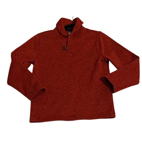 Sz. Small 6/7 - Old Navy Boys V-Neck Pull Over Long Sleeve Red Marled Sweatshirt - Picture 1 of 9